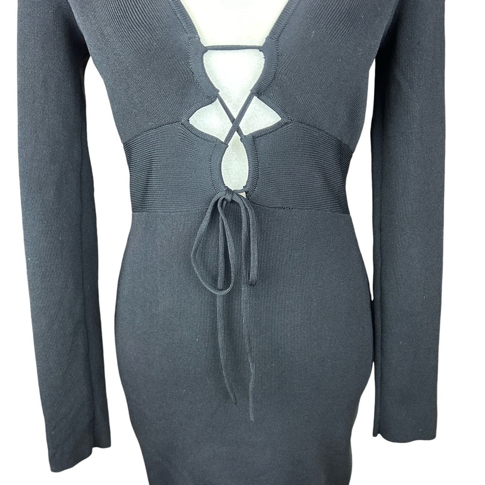 Significant Other Monica Dress 6 Black‎ Bodycon Cut Out Lace Up Mini Party LBD - Picture 6 of 11